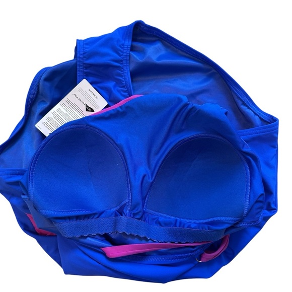 NWT LANDS END' UPF 50 Tummy Control‎ One Shoulder One-Piece Swimsuit 14 - Picture 9 of 12